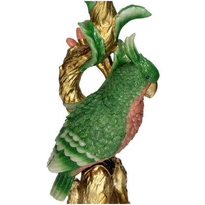 Kerzenständer Bunter Vogel 33,5 cm – Polyresin-Kerzenhalter Grün – Verspieltes Wohnaccessoire & dekorativer Vogel-Kerzenleuchter 