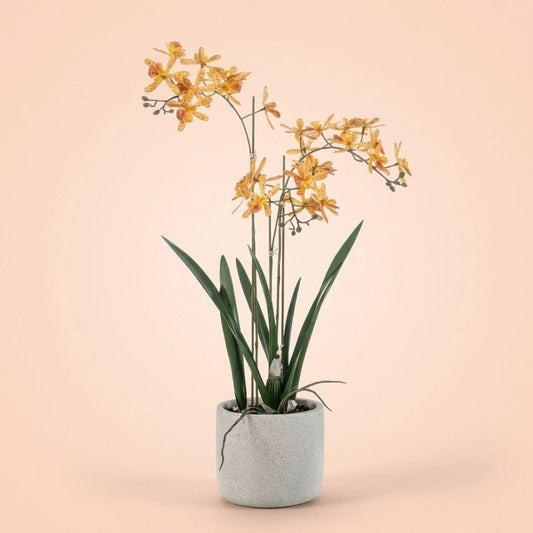 Renanthera Orchidee Geel & Oranje in pot - 56 cm - Kunstplant 