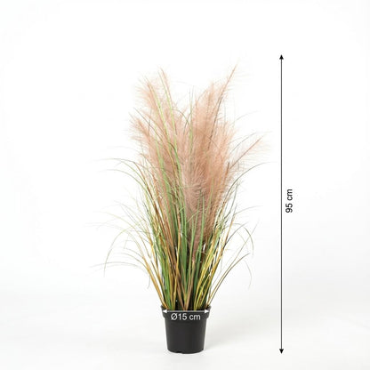 Schilfrohr Kunstpflanze 95cm – Dekorative Reetgras Deko Pflanze – Pflegefreie Kunstpflanze für Wohnzimmer Büro & Balkonüberdachung - Oasis of Life