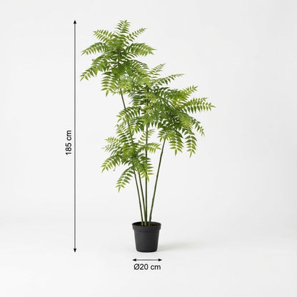 Mahonia Kunstpflanze 185cm – Große Deko Kunstpflanze mit buschigem Blattwerk – Pflegefreie Zimmerpflanze für Wohnzimmer Büro & Empfangsbereich - Oasis of Life