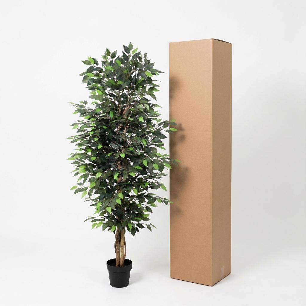 Ficus Benjamina Kunstpflanze 180cm Pflegefreie Zimmerpflanze für Wohnzimmer Büro & Empfangsbereich
