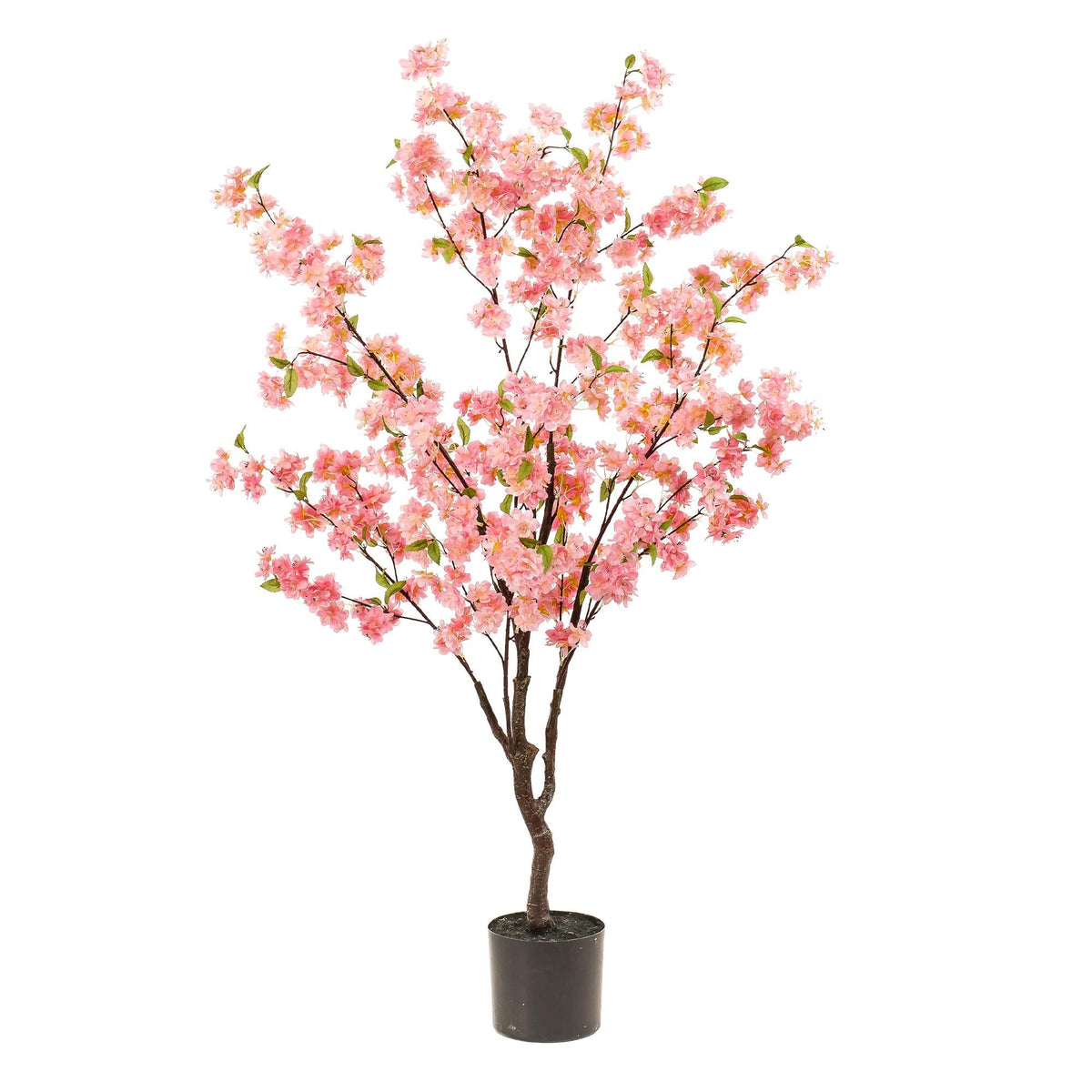 Kunstpflanze Prunus – Kirschblüte Rosa – 135 cm – Dekorative blühende Zimmerpflanze ohne Pflege 