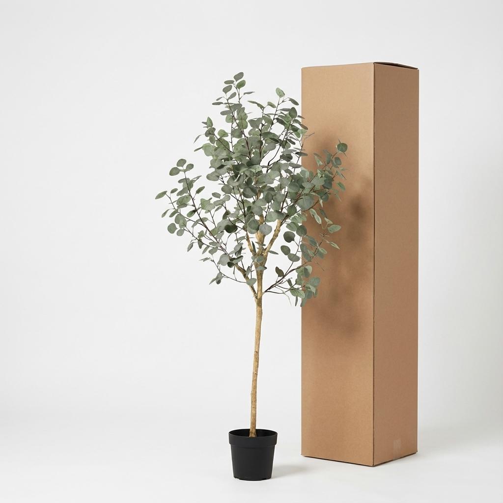 Eukalyptus Kunstpflanze 180cm – Großer Eucalyptus Baum Deko Pflanze – Pflegefreie Zimmerpflanze für Wohnzimmer Büro & Empfangsbereich - Oasis of Life