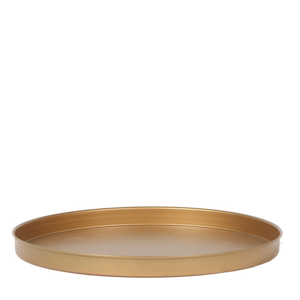 Kolibri Home | Dekorative Tablett - Rundes goldenes Tablett Ø30cm 