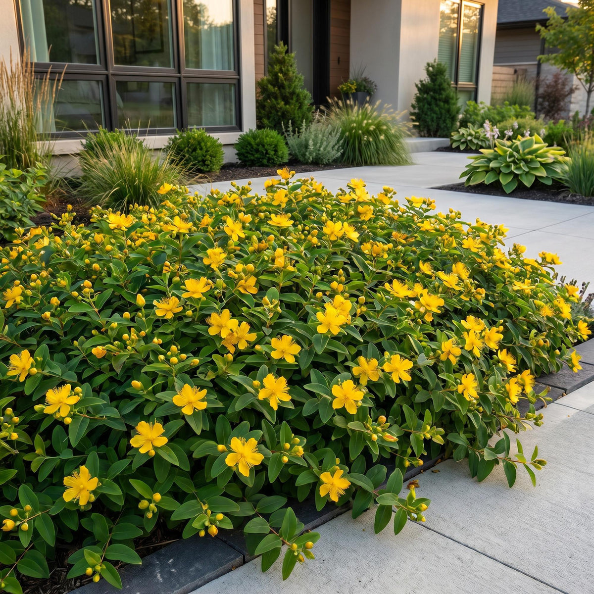Johanniskraut – Hypericum calycinum – 6 Pflanzen – Topf Ø11cm – Bienenfreundliche Staude für Garten & Balkon – Ansicht 6