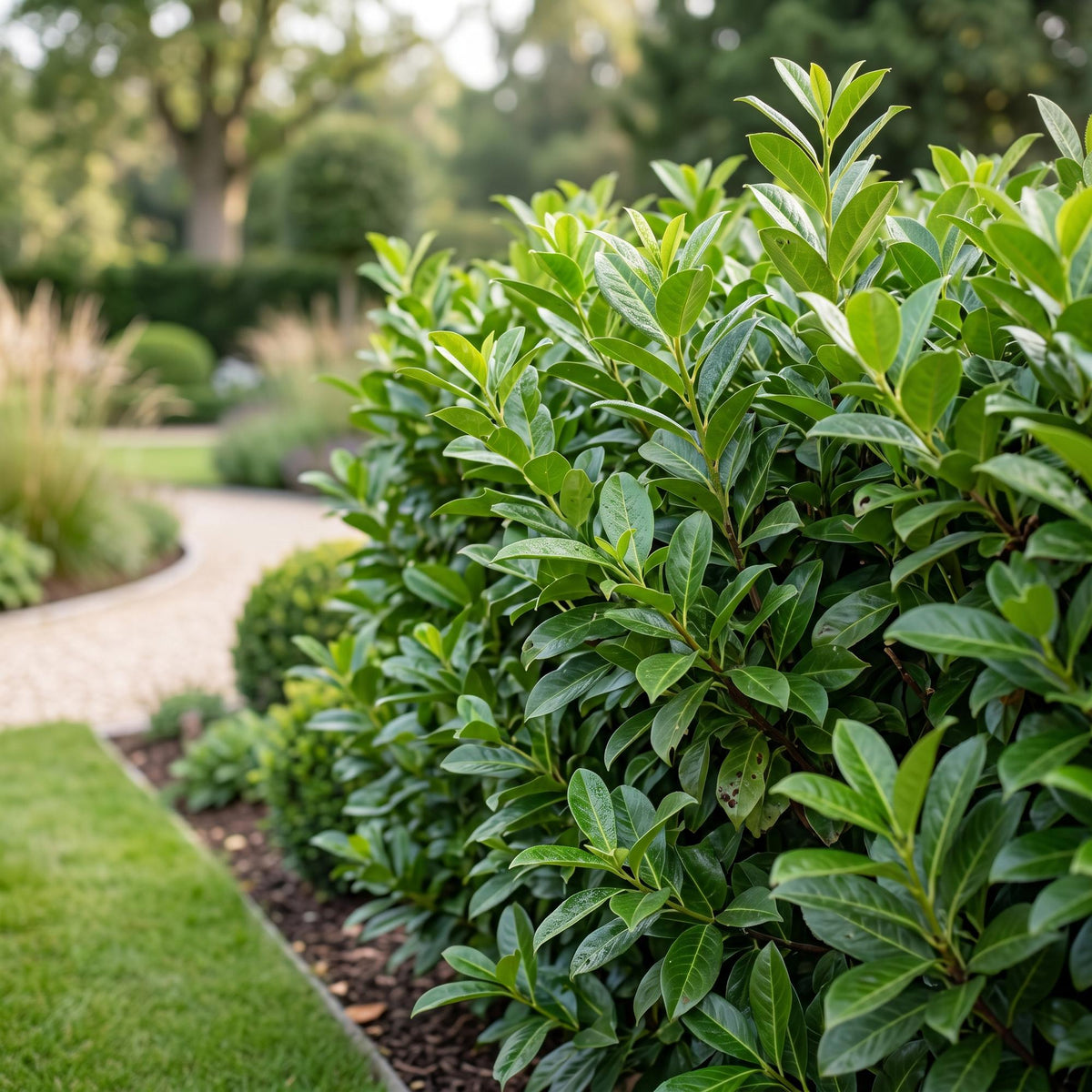 Kirschlorbeer 'Novita' – Prunus laurocerasus 'Novita' – 16 Heckenpflanzen – Topf Ø9cm – Höhe 25-35cm – Ansicht 5