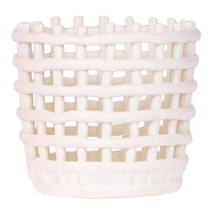 Mesh Ziertopf Ø12cm – Moderner Pflanztopf mit Strukturdesign – Dekorativer Übertopf für Zimmerpflanzen Kräuter & Sukkulenten - Oasis of Life