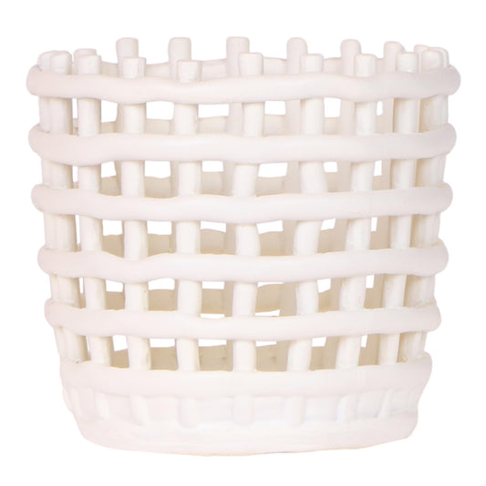 Mesh Ziertopf Ø12cm – Moderner Pflanztopf mit Strukturdesign – Dekorativer Übertopf für Zimmerpflanzen Kräuter & Sukkulenten - Oasis of Life