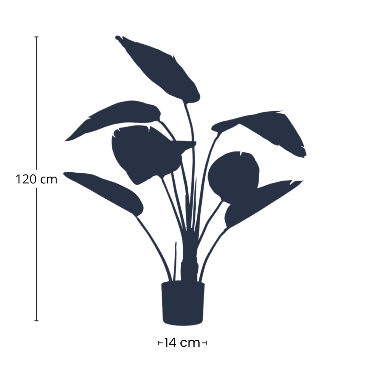 Strelitzia Kunstpflanze – 120 cm – schwarzer Topf – Tropischer Zimmerpflanzen-Look ohne Pflege – Große Deko-Pflanze für Wohnzimmer, Büro & Flur 