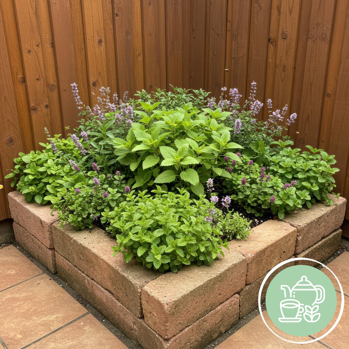 Staudenset Teekräuter – 6 aromatische Kräuterstauden für ca. 1 m² – Für frischen Kräutertee aus dem eigenen Garten – Pflegeleichtes Kräuterpaket – Ø11 cm