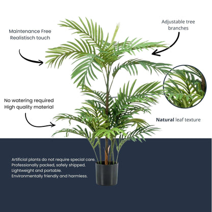 Palm Phoenix Kunstpflanze – ca.90cm – Realistische künstliche Palme – Pflegefreie Deko Pflanze für Wohnzimmer Büro Flur & Gastronomie - Oasis of Life