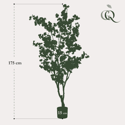 Kunstpflanze Kirschblüte Prunus – Rosa – 175cm – Täuschend echte Kunst-Kirschblüte – Deko-Pflanze für Wohnzimmer, Büro & Eingangsbereich – Ganzjährig blühend 