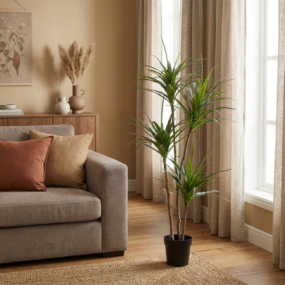 Dracaena Kunstpflanze 165cm – Große Drachenbaum Deko Pflanze – Pflegefreie Zimmerpflanze für Wohnzimmer Büro & Empfangsbereich - Oasis of Life