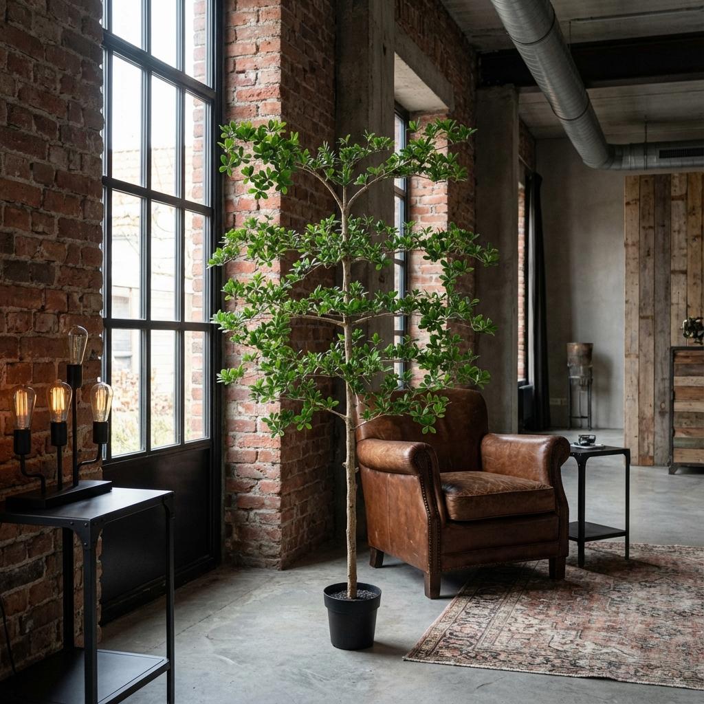 Bucida Kunstpflanze 200cm – Große Designer Deko Baum Pflanze – Pflegefreie Zimmerpflanze für Wohnzimmer Büro & Empfangsbereich - Oasis of Life