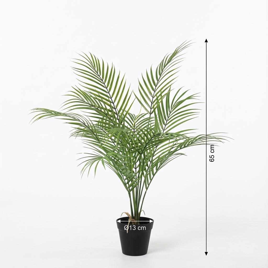 Kentia Palme Kunstpflanze 65cm – Dekorative Kunstpalme Zimmerpflanze – Pflegefreie Deko Pflanze für Wohnzimmer Büro & Regal - Oasis of Life