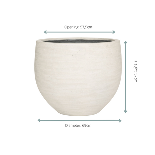 Jumbo Orb Ivory Washed - D69xH57 