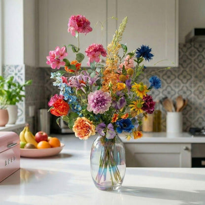Kunstblumenstrauß - Summer Garden Deluxe - Real Touch - 19 Stiele - ↑ 100 cm 