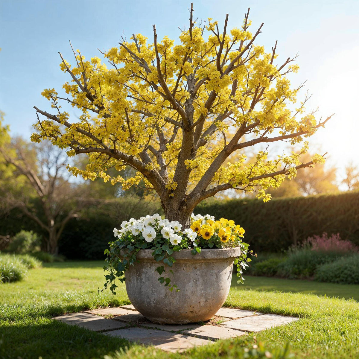 GreenboutiQ - Gartenpflanze - Cornus mas - Blüte Gelb - 3 Pflanzen - Laubabwerfend - Wenig Pflege - Topf 12cm Höhe 35cm 