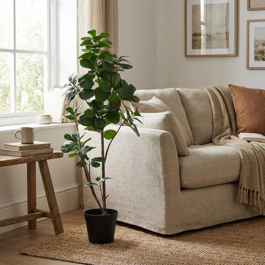 Ficus lyrata Kunstpflanze 150cm – Große Geigenfeige Deko Pflanze – Pflegefreie Zimmerpflanze für Wohnzimmer Büro & Empfangsbereich - Oasis of Life