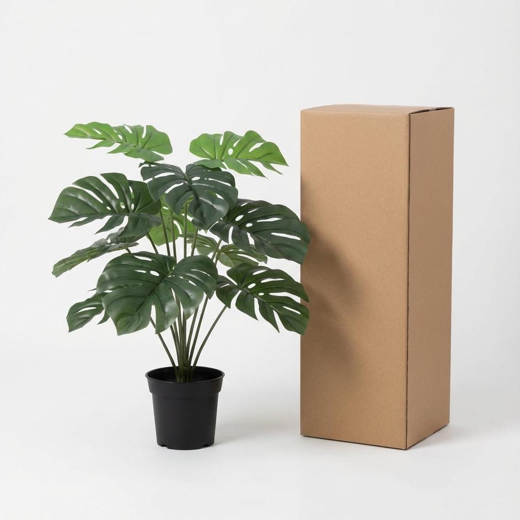 Monstera Deliciosa Kunstpflanze 45cm – Fensterblatt Deko Pflanze – Pflegefreie Zimmerpflanze für Wohnzimmer Büro & Fensterbank - Oasis of Life