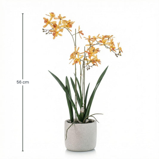 Renanthera Orchidee Geel & Oranje in pot - 56 cm - Kunstplant 