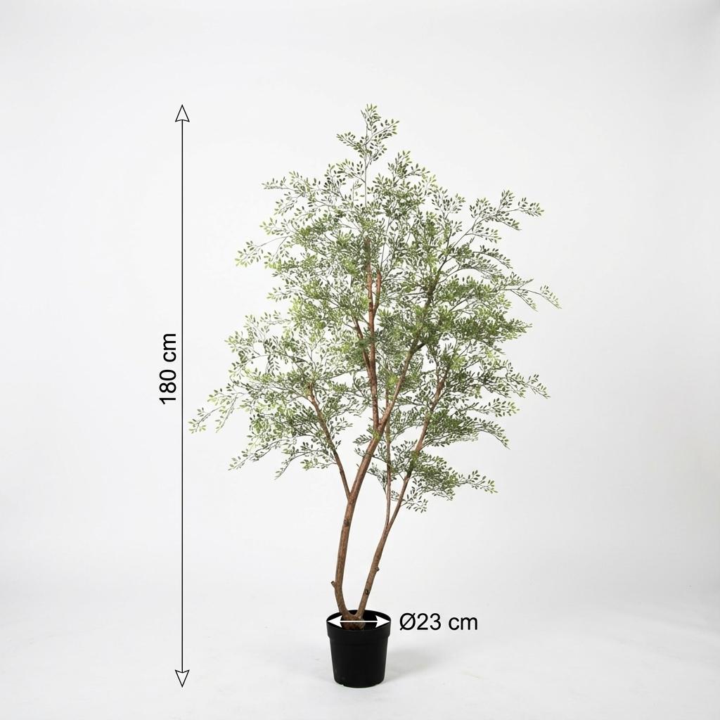 Cassia Baum Kunstpflanze 180cm – Große Deko Kunstpflanze – Pflegefreie Zimmerpflanze für Wohnzimmer Büro & Empfangsbereich - Oasis of Life