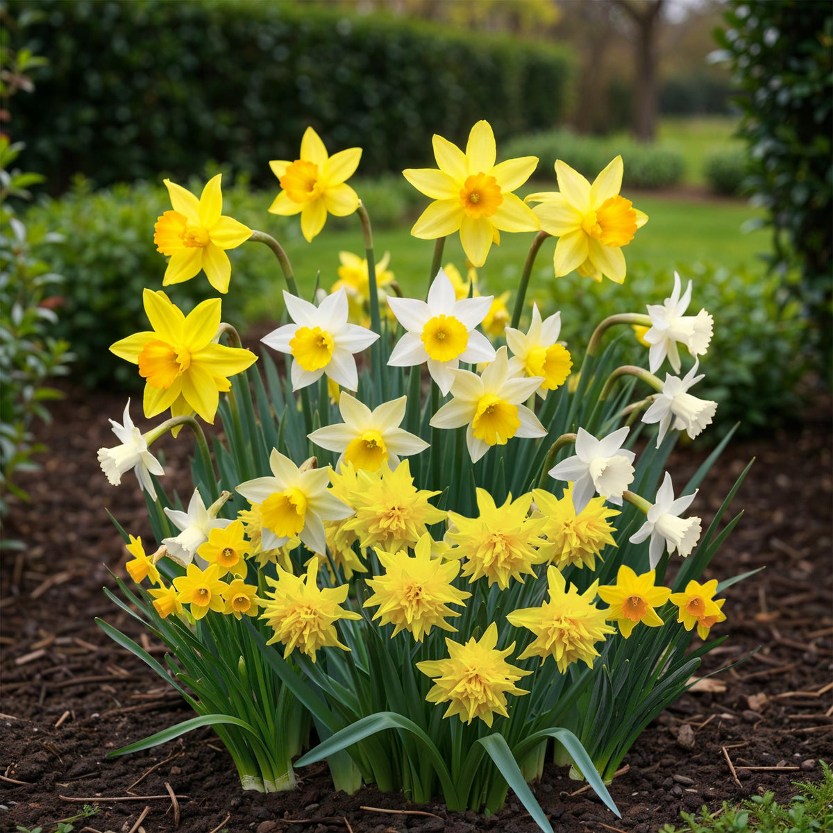 GreenboutiQ - Blumenzwiebeln - Narcis Botanical Mix - Farbe Gelb und Weiß - 20 Stück - Zwiebelgröße 10/12 - XXL Pack 