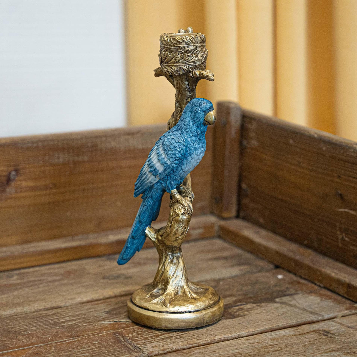 Kerzenständer Vogel Blau 26cm – Kleiner Kerzenhalter in Vogel-Form – Verspieltes & modernes Wohnaccessoire – Dekoration für Sideboard, Fensterbank & Beistelltisch 