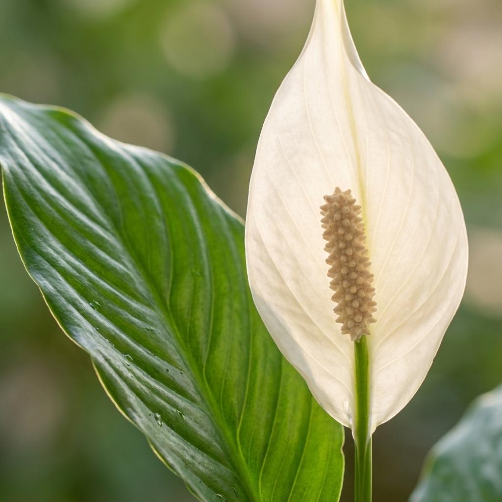 Green boutiQ - Plante d'intérieur - Fleur de lune - Spathiphyllum - Blanc - Entretien facile - 1 Plante - Pot 19cm - Hauteur 70 - 80cm 