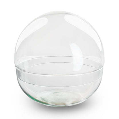 Terrarium-Glaskuppel „Dome“ – zweiteilig – Ø20cm ↕20cm – Runde Glasflasche aus Recyclingglas – Ideal für DIY-Pflanzenterrarien & Mini-Ökosysteme – ca. 4 Liter Volumen 
