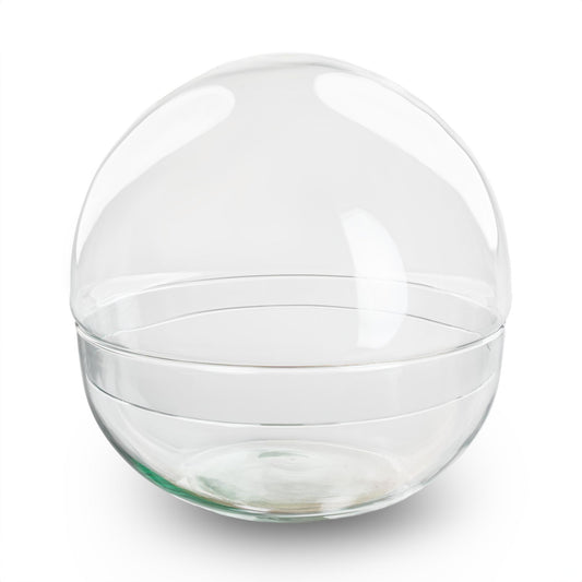 Terrarium-Glaskuppel „Dome“ – zweiteilig – Ø20cm ↕20cm – Runde Glasflasche aus Recyclingglas – Ideal für DIY-Pflanzenterrarien & Mini-Ökosysteme – ca. 4 Liter Volumen 