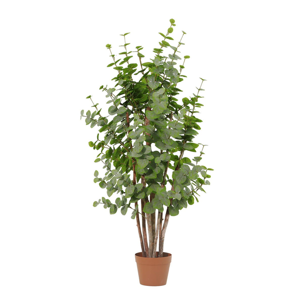 Künstlicher Eukalyptus Green 120cm im Topf – realistische Kunstpflanze mit luftiger Blattstruktur – pflegefreie Zimmerdeko für Wohnzimmer, Flur & Büro – ganzjährig grün, inkl Basistopf 