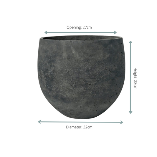 Pot Orb Black Washed - D32 x H28 