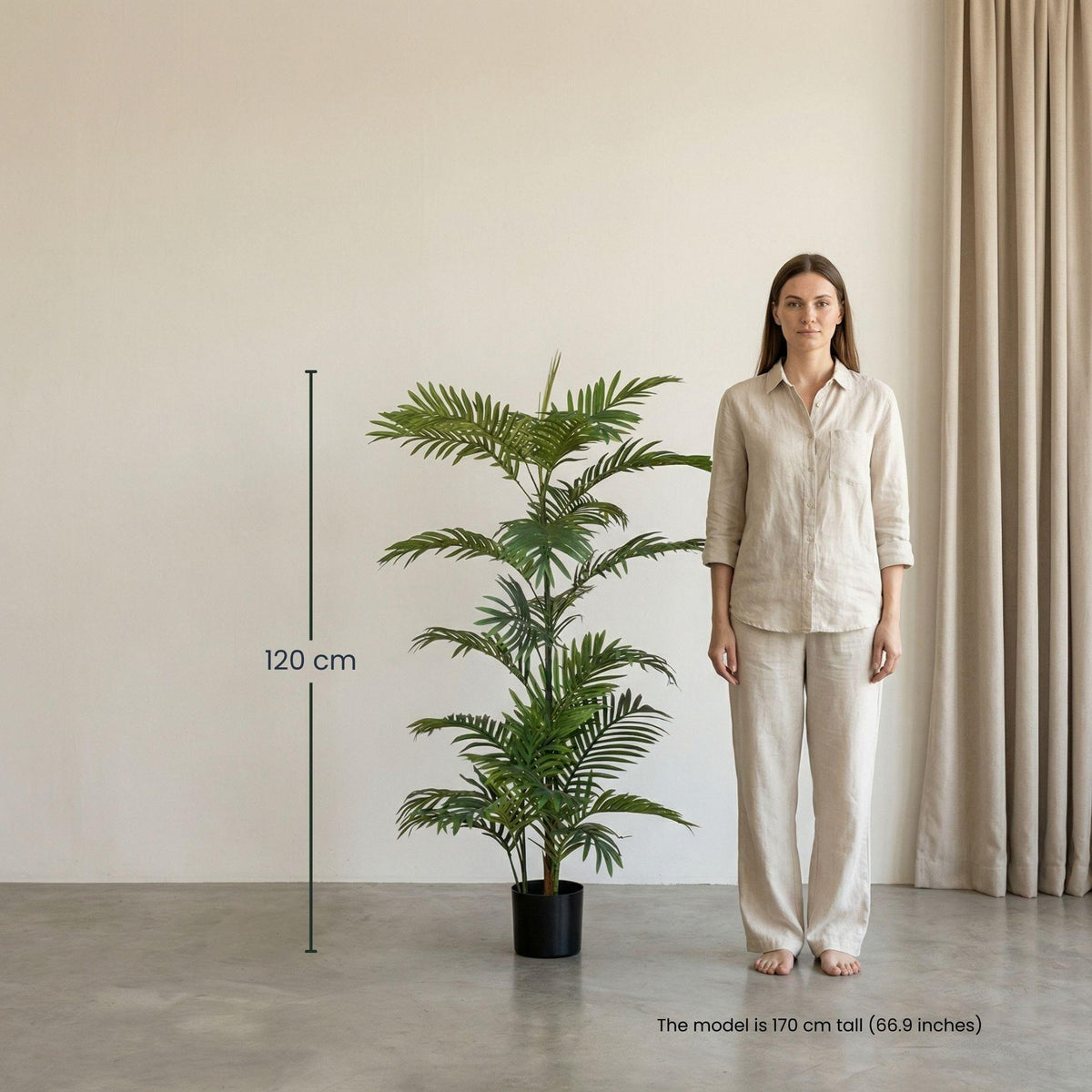 Palm Phoenix Kunstpflanze – ca.120cm – Realistische künstliche Palme – Pflegefreie Dekopflanze für Wohnzimmer Büro Gastronomie & Empfangsbereiche - Oasis of Life