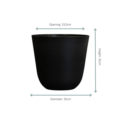 Pot Palermo zwart D35 x H32 
