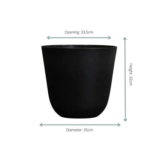 Pot Palermo zwart D35 x H32 