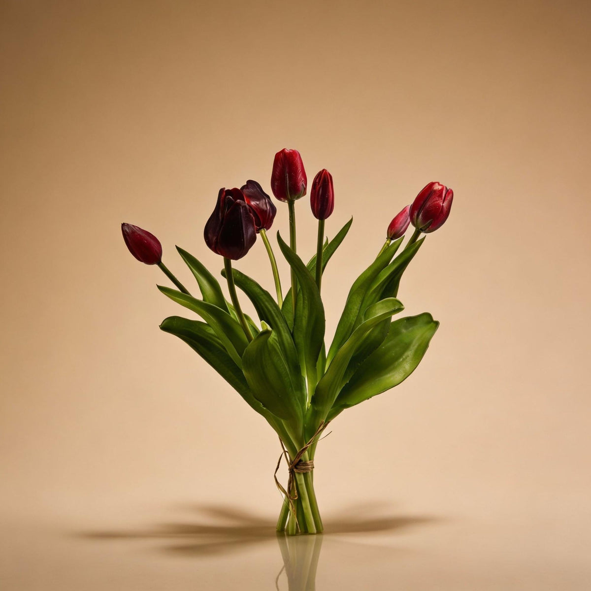 Tulpenstrauß Dunkelrot Real Touch Kunsttulpen