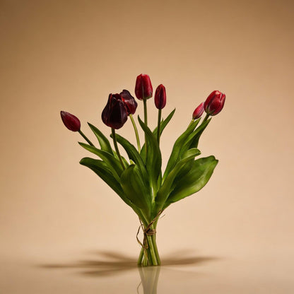 Tulpenstrauß Dunkelrot Real Touch Kunsttulpen