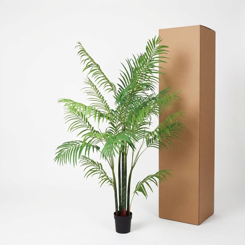 Areca Palme Kunstpflanze 190cm – Große Goldfruchtpalme Deko Pflanze – Pflegefreie Kunstpalme für Wohnzimmer Büro & Empfangsbereich - Oasis of Life