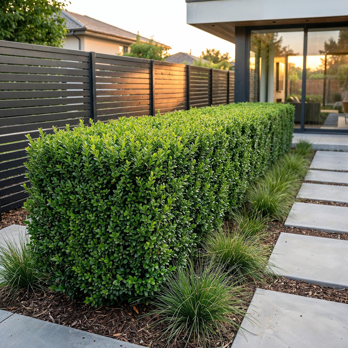 Buchsbaum – Buxus sempervirens – 16 Heckenpflanzen – Topf Ø9cm – Höhe 20-25cm – Winterhart & immergrün – Ansicht 5