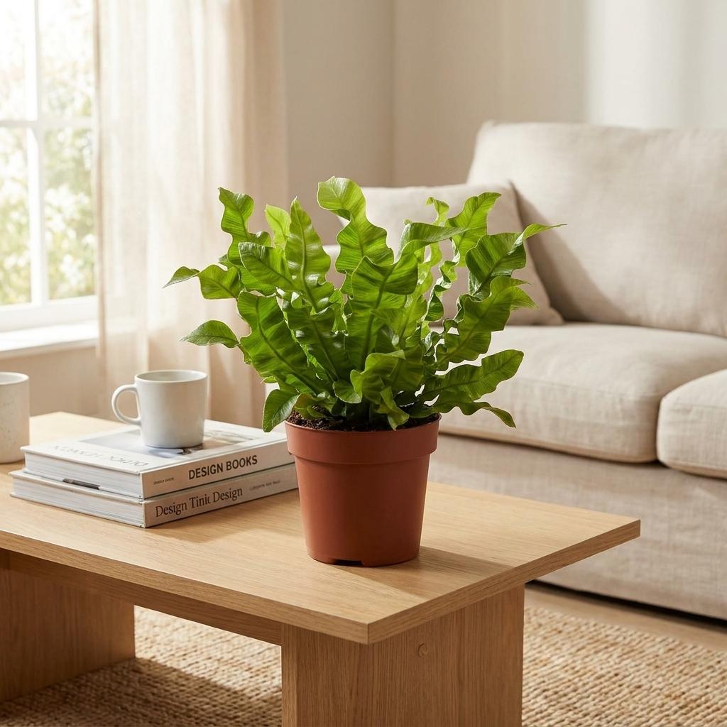 Krauser Wellenfarn 'Crispy Wave' – Asplenium nidus 'Crispy Wave' – Topf Ø12cm – Höhe 30cm – Ansicht 3