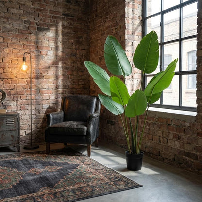 Strelitzia Nicolai Kunstpflanze 155cm – Paradiesvogelblume Deko Pflanze – Pflegefreie Zimmerpflanze für Wohnzimmer Büro & Empfangsbereich - Oasis of Life
