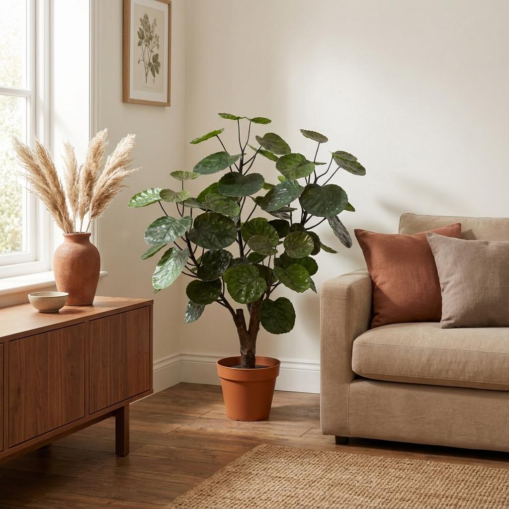 Polyscias Fabian Kunstpflanze 55cm – Dekorative Aralie Deko Pflanze – Pflegefreie Zimmerpflanze für Wohnzimmer Büro & Regal - Oasis of Life