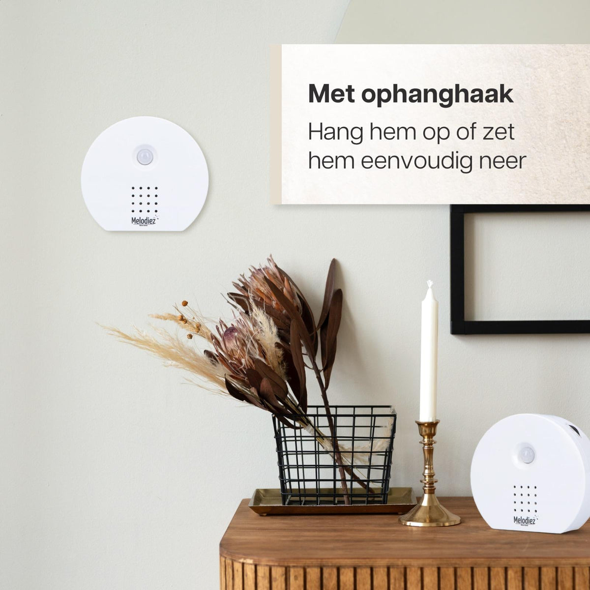 Melodiez Musikbox Weiß – Naturklänge mit Bewegungssensor – Kompakte Soundbox für beruhigende Vogelstimmen, Meeresrauschen & Dschungelklänge – Inklusive Batterien – Elegantes Design 