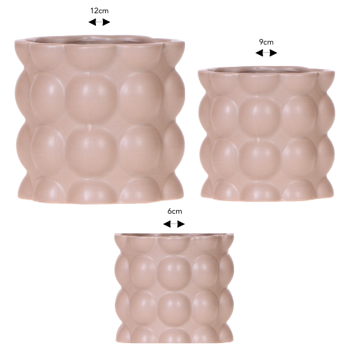 Kolibri Company | Kombi‑Deal | Cotton Sand Übertopf‑Set – 6 cm + 9 cm + 12 cm 