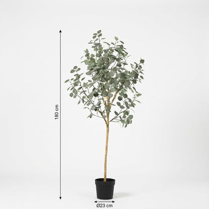Eukalyptus Kunstpflanze 180cm – Großer Eucalyptus Baum Deko Pflanze – Pflegefreie Zimmerpflanze für Wohnzimmer Büro & Empfangsbereich - Oasis of Life