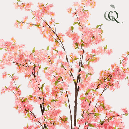 Kunstpflanze Kirschblüte – Prunus – Rosa – Höhe 210 cm – Täuschend echt – Dekopflanze für Wohnzimmer, Büro & Events – Pflegeleicht & langlebig 