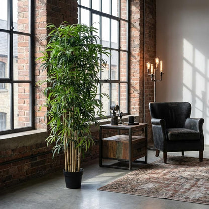 Künstlicher Bambus 180cm – Große Bambus Kunstpflanze im Topf – Realistische Deko Pflanze für Wohnzimmer Büro & Empfangsbereich - Oasis of Life