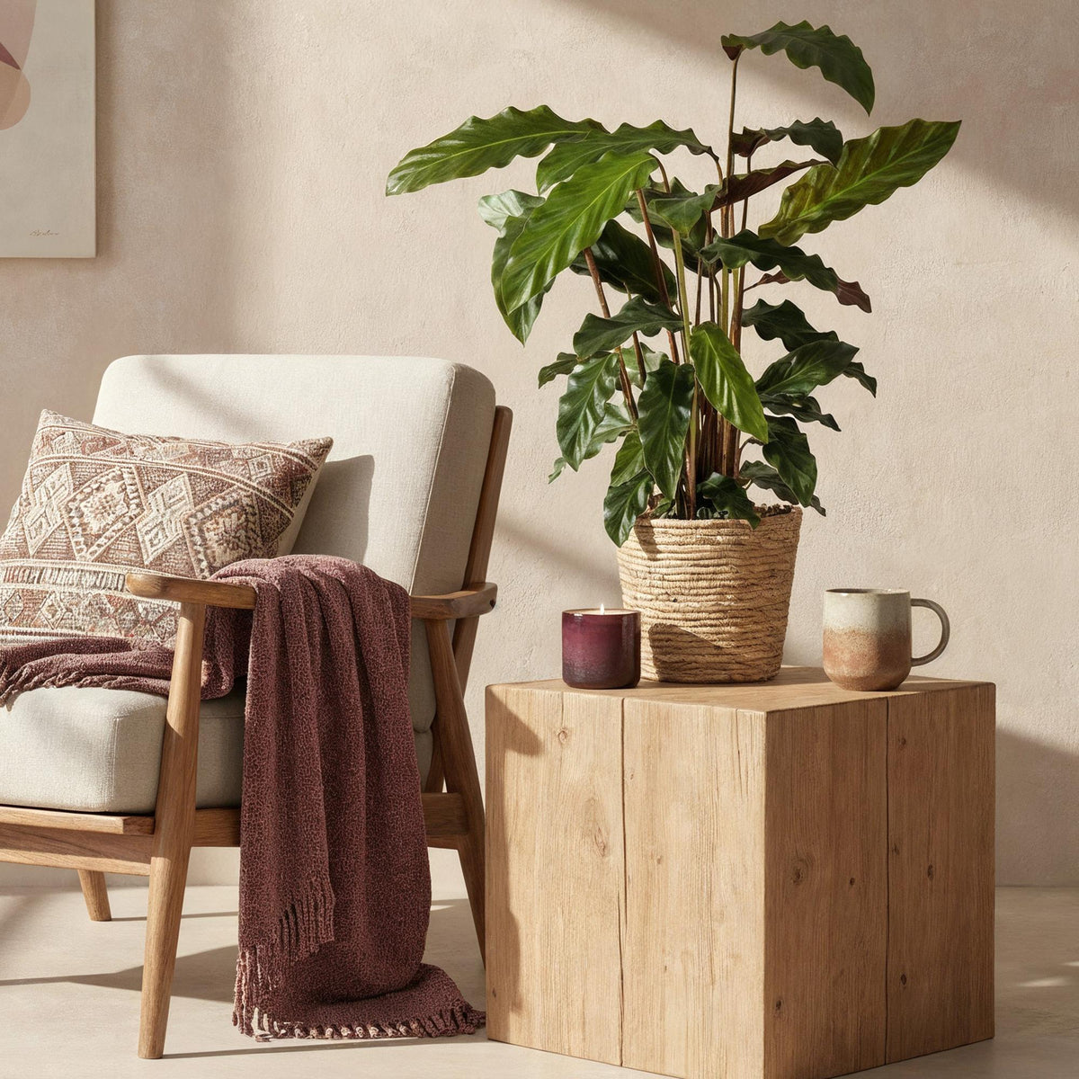 Samt-Korbmarante Calathea rufibarba, Topf Ø17cm – Ansicht 4