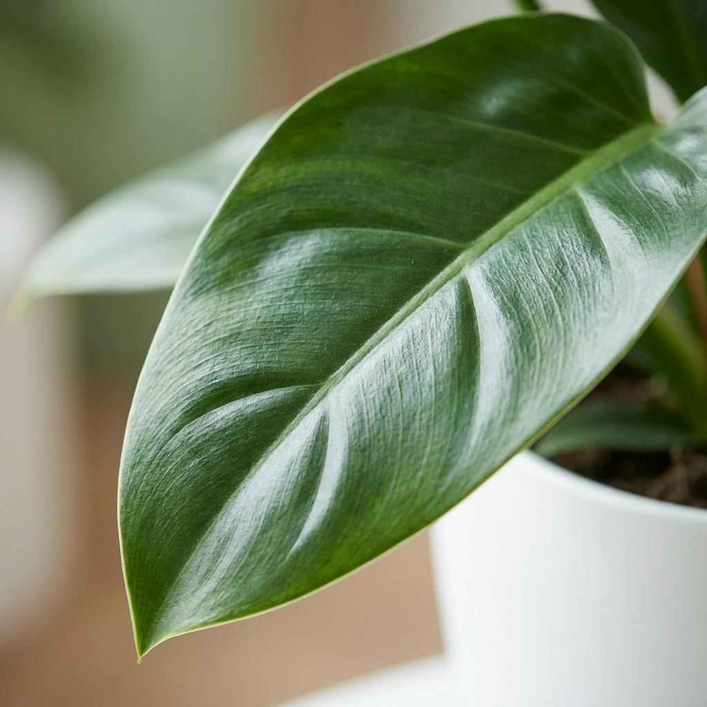 Green boutiQ - Zimmerpflanze - Philodendron - Philodendron Imperial Green - Grün - Pflegeleicht - 1 Pflanze - mit weißem Übertopf - Topf 19cm - Höhe 65cm 